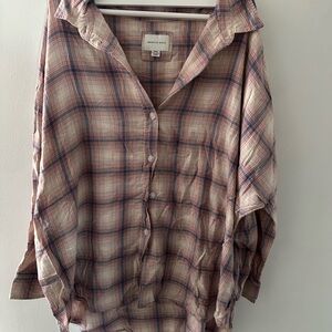 Brand NEW American eagle flannel, M, Color pink and blue
